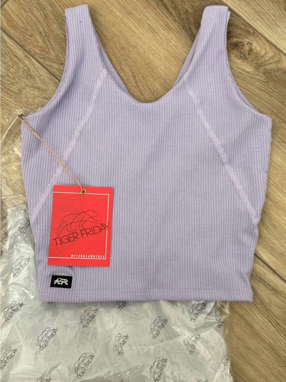 AXS Tiger Friday Lavender Ribbed Tank - - Picture 2 of 7